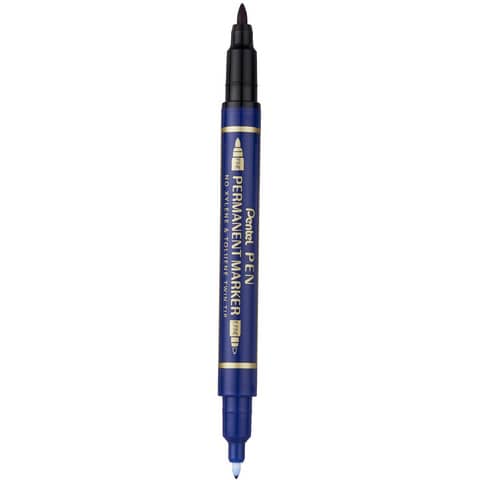 Marcatore permanente doppia punta Pentel Twin Tip tratti F-M blu N75W-CE